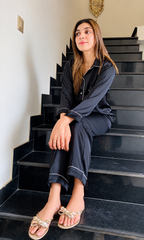 Black Shamoz Silk Pajama Set