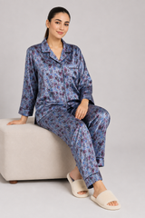 Floral Shamoz Printed Silk Pajama Set