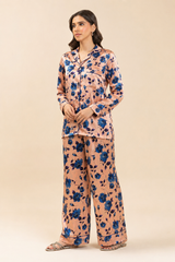 Peach Floral – Pure Shamoz Printed Silk Pajama Set