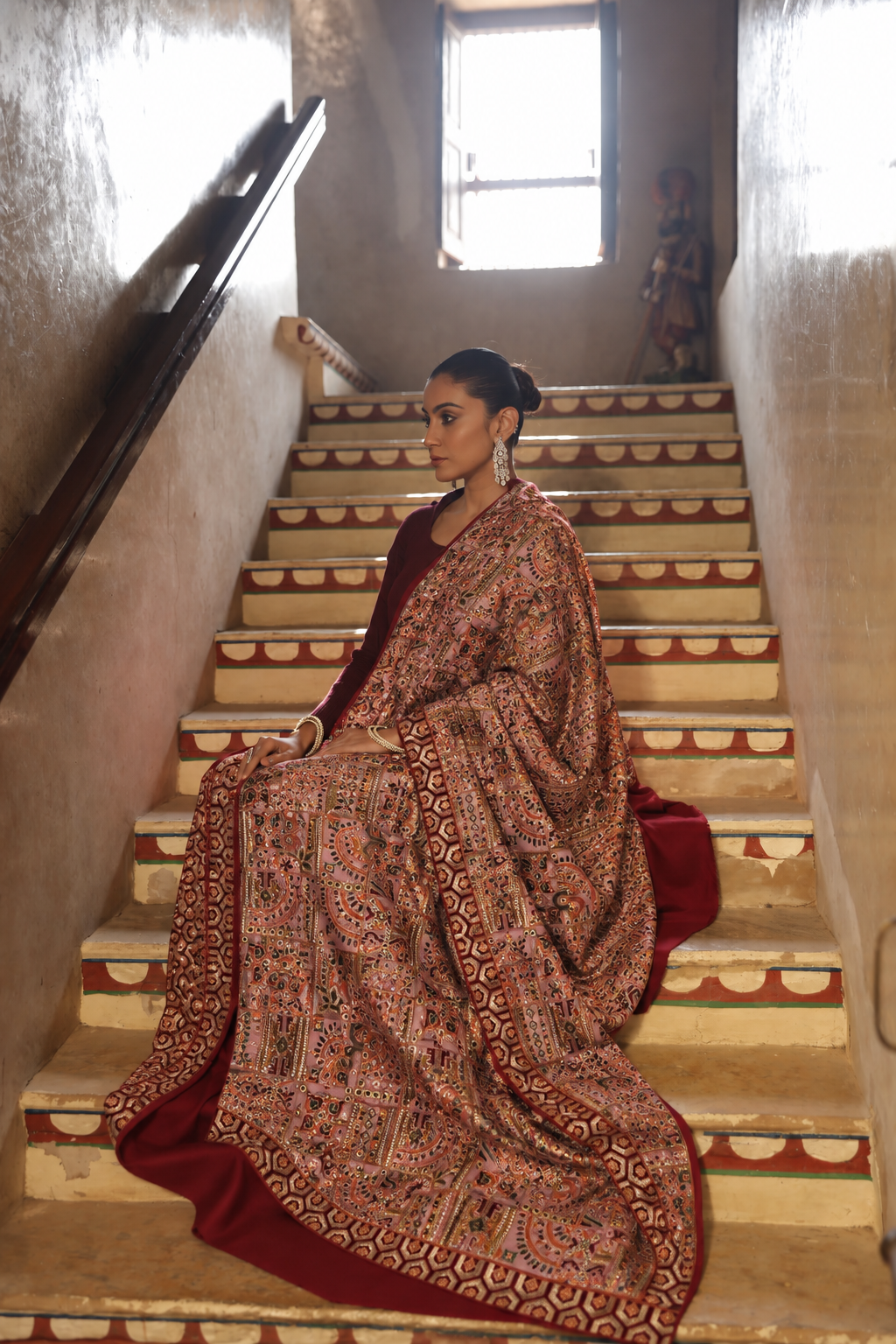 Heavy Embroidered Organza Shawl