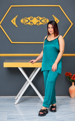 Green Shamoz Silk 3 Piece Gown Set