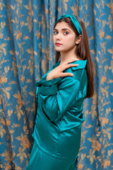 Green Shamoz Silk Pajama Set
