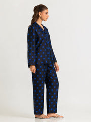 Blue Polka Linen Pajama Set
