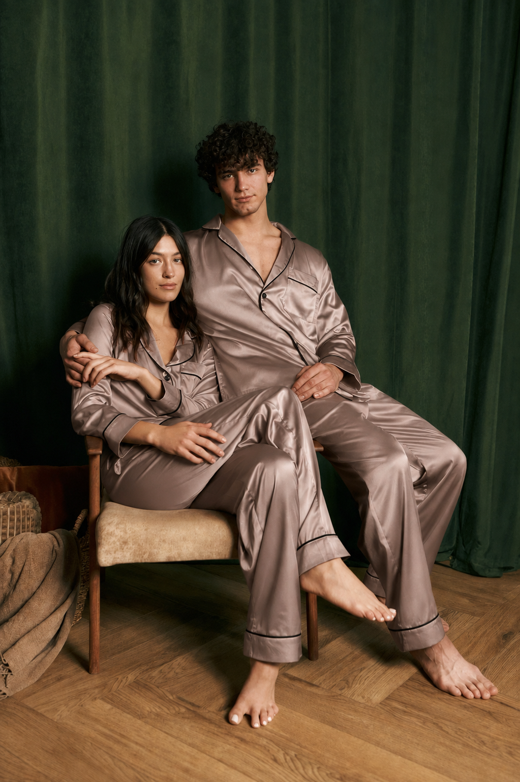 Chiku Matching Couple Pajama Set – Premium Shamoz Silk